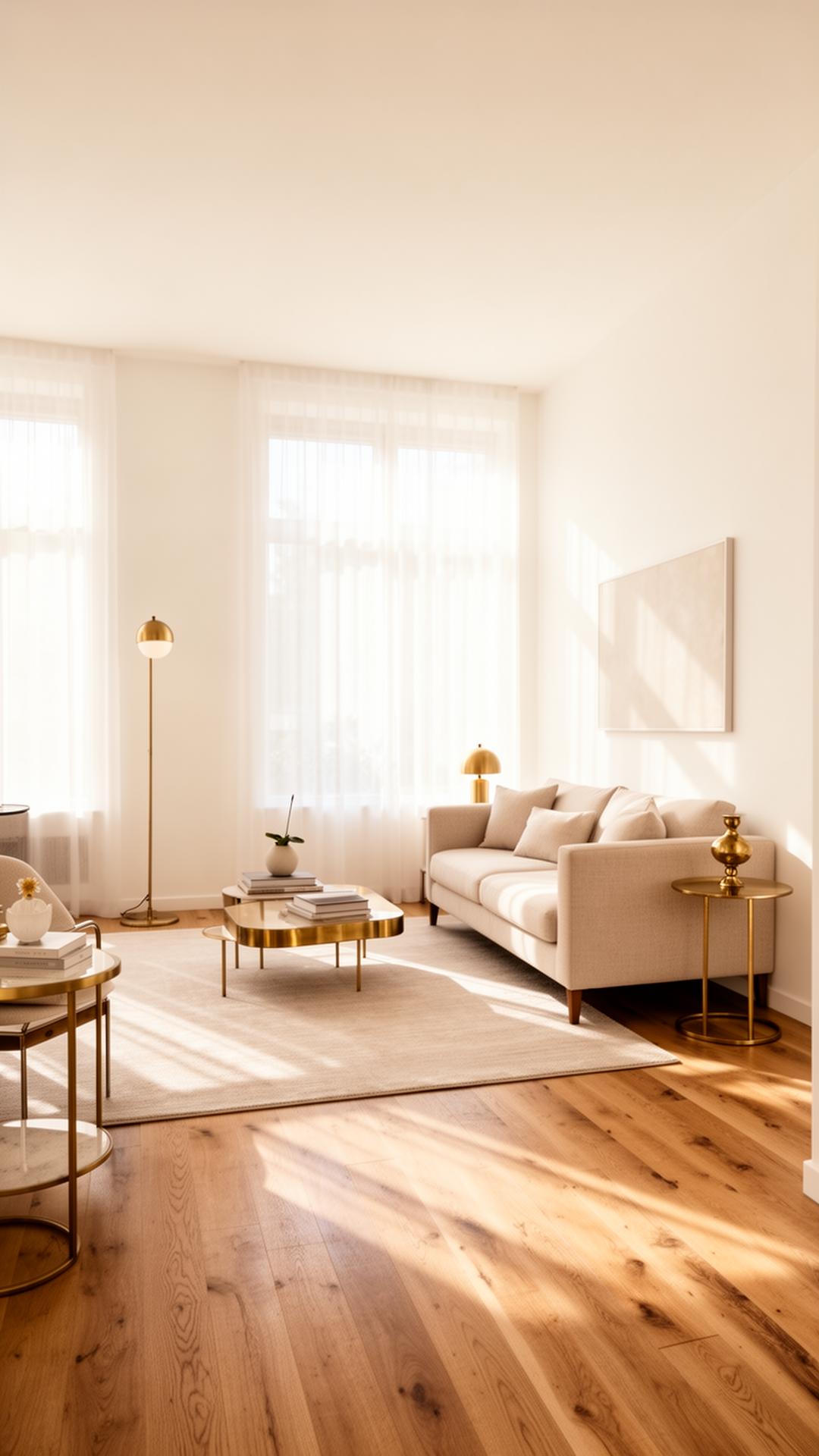 Sunlit living room interior