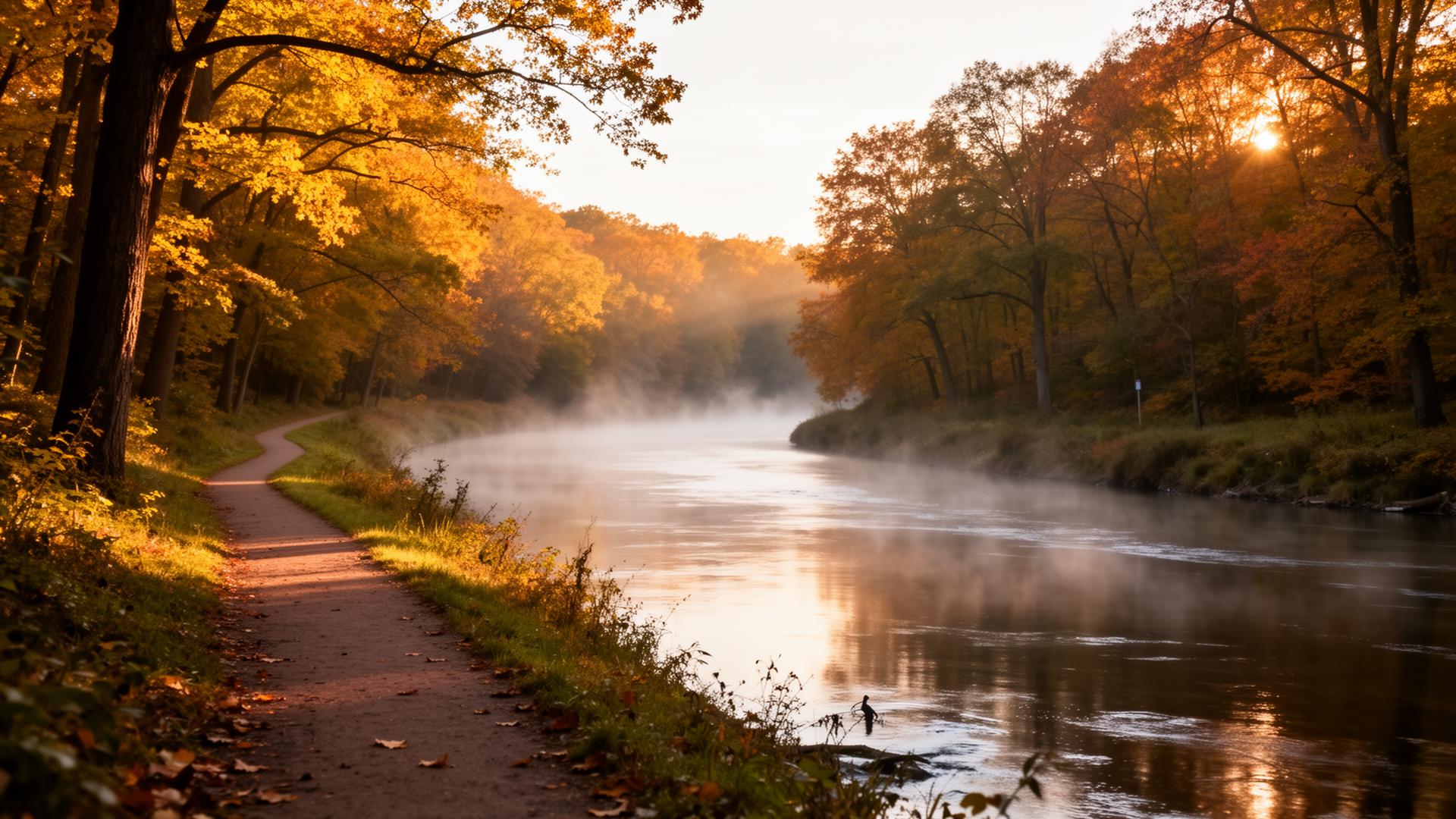 The Grand River trails near Brantford in autumn